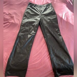 Black Faux Leather Pants
